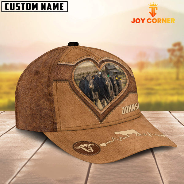Joycorners Black Angus Heart Shaped Style Customized Name Cap