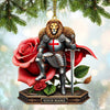 Joycorners Custom Name England Warrior Ornament, England Lover Christmas Gift 2D Flat LM2111