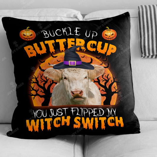 Joycorners Happy Halloween Charolais Buckle Up Butter Cup Pillow Case