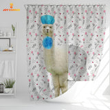 Joycorners Alpaca Flower 3D Shower Curtain