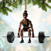 Joycorners Custom Name Woman Gym Work Out Santa Ornament, Gymnastics Christmas Gift89 2D Flat LM2111