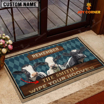 Joycorners Holstein Wipe Your Hooves Custom Name Doormat