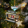 Joycorners Santa Bar Home Decor Christmas Ornament, Personalized Ornament 2D Flat LM2211