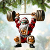 Joycorners Custom Name Gym Work Out Santa Ornament, Gymnastics Christmas Gift4 2D Flat LM2211