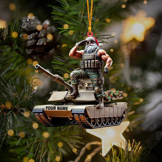 Joycorners Army Santa Home Decor Christmas Ornament, Personalized Ornament 2D Flat LM2211