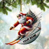 Joycorners Custom Name Santa Skiing Ornament, Santa Christmas Gift Decoration 2D Flat LM2111