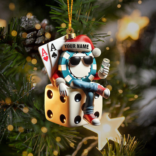 Joycorners Dice Home Decor Christmas Ornament, Personalized Ornament 2D Flat LM2211