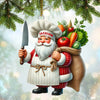Joycorners Custom Name Santa Chef Ornament, Chef Christmas Gift 2D Flat LM2111