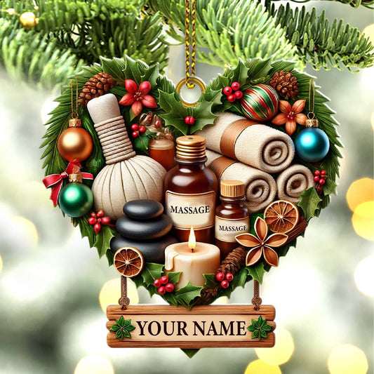 Joycorners Custom Ornament, Heart Of Massage Ornament, Christmas Decor 2D Flat LM2211