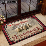 Joycorners Sheep Faith Family Farming Custom Name Doormat