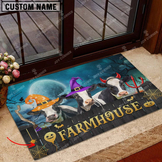 Joycorners Holstein Cute Halloween Custom Name Doormat