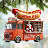 Joycorners Custom Name Santa Hot Dog Ornament, Christmas Gift Decor 2D Flat LM2111