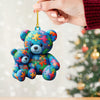 Joycorners Autisum Bear Ornament, Personalized Ornament 2D Flat LM2211