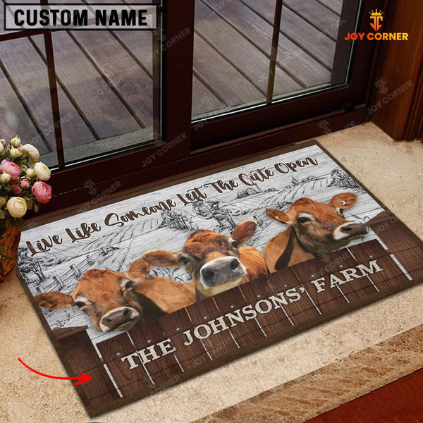 Joycorners Jersey Custom Name - Live Like Someone Left The Gate Open Doormat