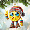 Joycorners Custom Name Hippie Love Ornament,  Christmas Gift Decoration 2D Flat LM2111