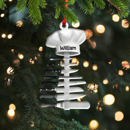 Joycorners Custom Ornament, Knife Of Chef Tree Ornament, Christmas Decor 2D Flat LM2211