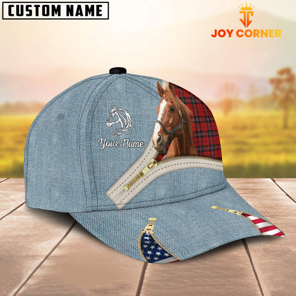 Joycorners Custom Name Horse Jean And Zipper Pattern Classic Cap