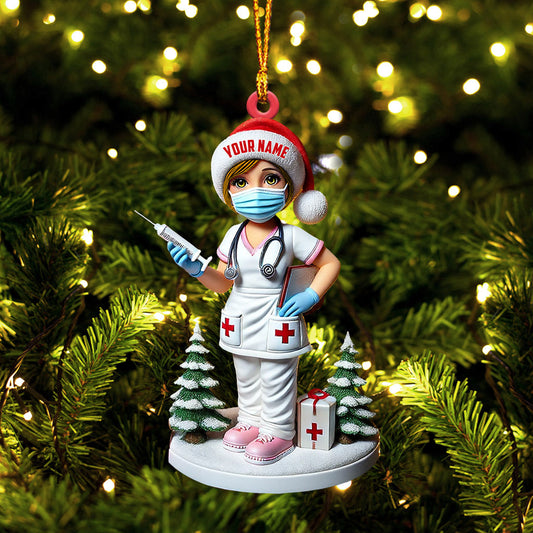 Joycorners Nurse Christmas Ornament, Personalized Ornament 2D Flat LM2211