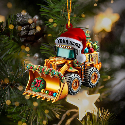Joycorners Sweet Snow Plow Home Decor Christmas Ornament, Personalized Ornament 2D Flat LM2211