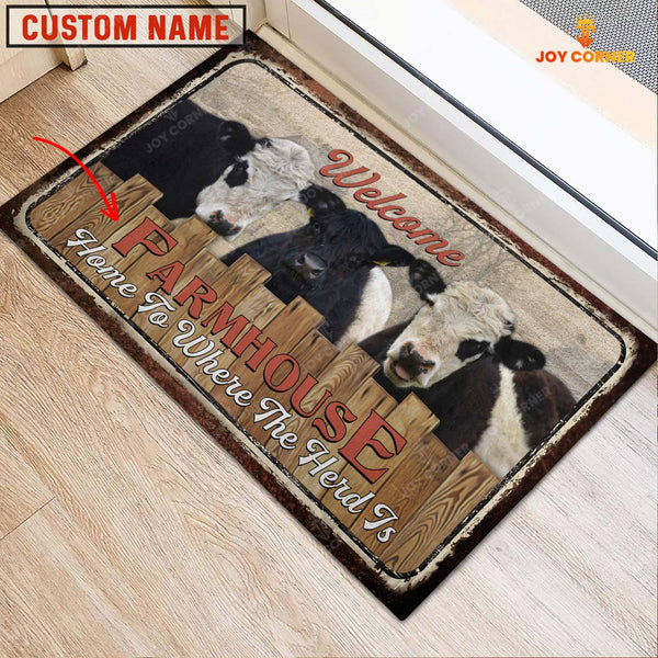 Joycorners Belted Galloway Welcome Custom Name Doormat
