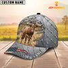 Joycorners Steel Pattern Texas Longhorn Customized Name Cap