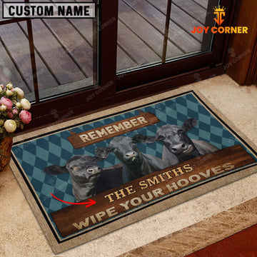 Joycorners Black Angus Wipe Your Hooves Custom Name Doormat