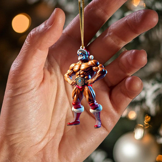 Joycorners Strong Santa Home Decor Christmas Ornament, Personalized Ornament 2D Flat LM2211