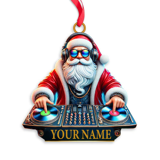 Joycorners Custom Ornament, Santa DJ Ornament, Christmas Decor 2D Flat LM2211