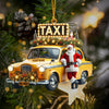 Joycorners Santa Taxi Christmas Ornament, Personalized Ornament 2D Flat LM2211