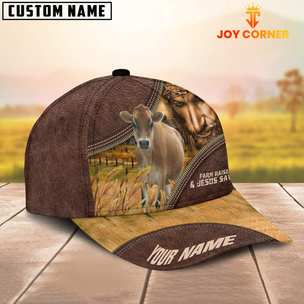 Joycorners Jersey Farm & Jesus Customized Name Cap