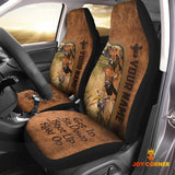 Joycorners Jersey Happiness Personalized Name Leather Pattern Car Seat Covers Universal Fit (2Pcs)