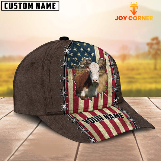 Joy Corners Hereford Flag Customized Name Denim Cap