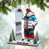 Joycorners Custom Name Santa Snow Ornament, Santa Christmas Gift Decoration 2D Flat LM2111