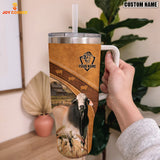 Joycorners Brahman Cattle Pattern Customized Name Handle Cup