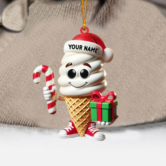 Joycorners Ice Cream Home Decor Christmas Ornament, Personalized Ornament 2D Flat LM2211