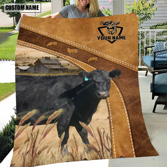 Joycorners Personalized Name Lowline Angus Brownie Background Blanket