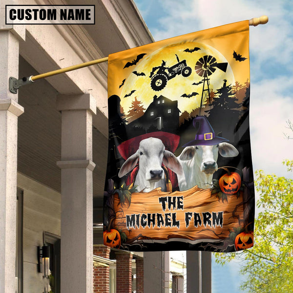 Joycorners Farm Brahman Cattle Halloween Custom Name 3D Flag
