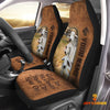 Joycorners Brahman Happiness Personalized Name Leather Pattern Car Seat Covers Universal Fit (2Pcs)