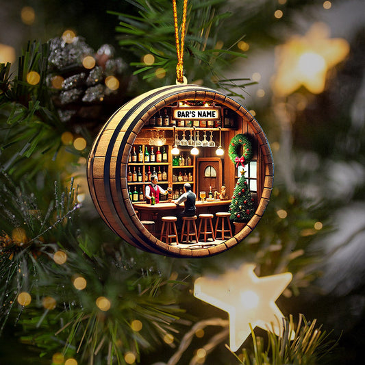 Joycorners Bar Home Decor Christmas Ornament, Personalized Ornament 2D Flat LM2211