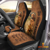 Joycorners Highland Happiness Personalized Name Leather Pattern Car Seat Covers Universal Fit (2Pcs)