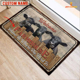 Joycorners Black Angus Custom Name - Home To Where The Herd Is FarmHouse Doormat