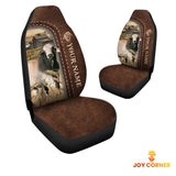 Joycorners Black Baldy Personalized Name Leather Pattern Car Seat Covers Universal Fit (2Pcs)