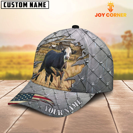 Joycorners Steel Pattern Black Baldy Customized Name Cap