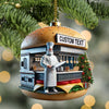 Joycorners Custom Name Hamburger Shop Ornament, Hot Dog Santa Christmas Gift 2D Flat LM2111