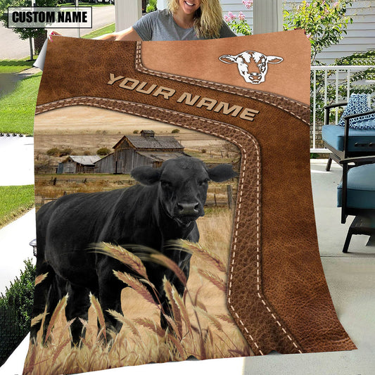 Joycorners Big Custom Name Black Angus Blanket