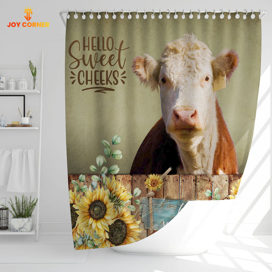 Joycorners Hereford Hello Sweet Cheeks 3D Shower Curtain