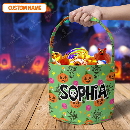 Joycorners Personalized Name Halloween Candy Basket