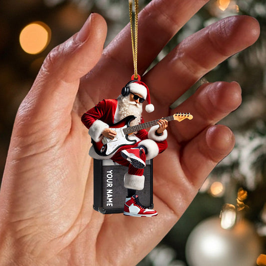 Joycorners Santa Street Musician Home Decor Christmas Ornament, Personalized Ornament 2D Flat LM2211