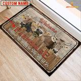 Joycorners Brown Swiss Custom Name - Home To Where The Herd Is FarmHouse Doormat