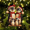 Joycorners Penguin Family Christmas Ornament, Personalized Ornament 2D Flat LM2211